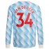 Camisola Manchester United Donny Van De Beek 34 Equipamento Segundo 2021-2022 Manga Comprida